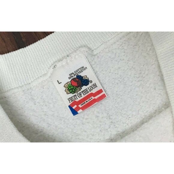 Vintage 90s Comic Relief 5 Sweatshirt Large White 1992 Robin Williams Jim Carrey - Picture 5 of 8